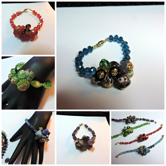 Cha Cha Charm Cluster Bracelets w/magnetic clasp ... CCCCB - Picture 1 of 16